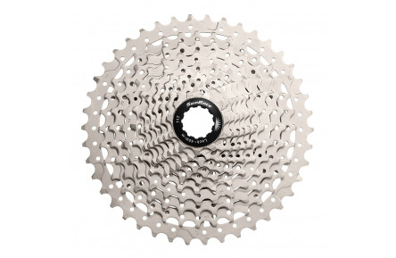 Кассета 11-k 11-46T SUN RACE MS7 MTB, стальной паук, Metallic Silver