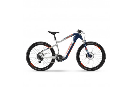 Електровелосипед HAIBIKE XDURO AllTrail 5.0 Carbon FLYON i630Wh 11 s. NX 27.5", рама L, синьо-біло-жовтогарячий, 2020