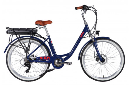 Велосипед з електроприводом 26" AL Dorozhnik eRUBY DD FR рама-17" 36B 13А*г 500Вт темно-синій 2026