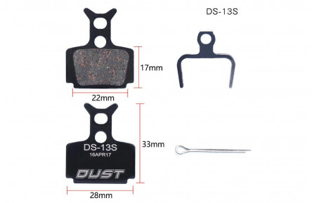 Колодки гальмівні напівметал DUST DS-13S Formula R1 Racing, T1, R1, RO, C1, CR3, Mega, The One, RX, RR1