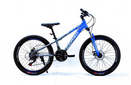 Велосипед Спортивний Corso «SKYLINE» 24" дюймів SN-24559 (1) рама алюмінієва 11’’, обладнання Shimano 21 швидкість, зібран на 75