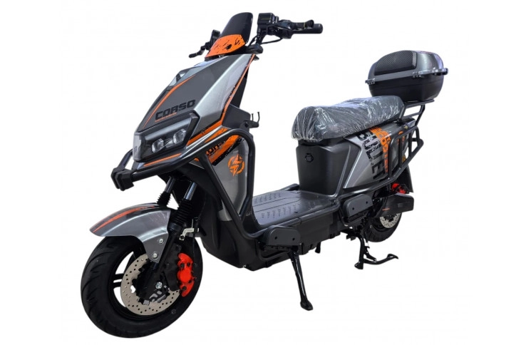 Электрический мопед Corso Bullet BL-230088 (2000W 72V/38Ah) серо-оранжевый