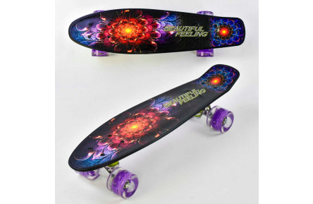 Скейт F 8740 Best Board, доска=55см, колеса PU, СВЕТНЫЕ, 6см