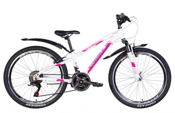 Велосипед 24" Formula FOREST AM Vbr 2022 (біло-рожевий)