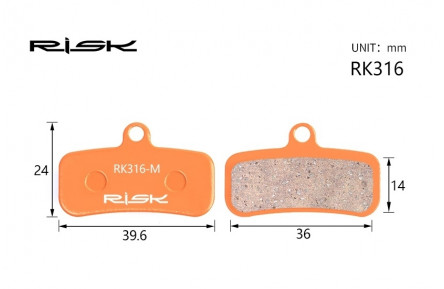 Колодки тормозные полуметалл disc RISK RK316-S SAINT M810 , M820 , ZEE M640 , TRP Quadiem