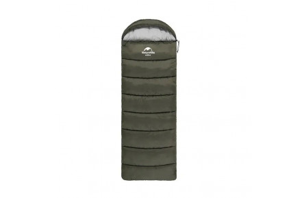 Спальник с капюшоном Naturehike U350S NH20MSD07, (-3°C), левый, темно-зеленый