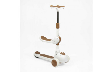 Самокат триколісний з сидінням "Skyper" S-3309-24 (8) колеса PU 125х40мм зі світлом, музика та підсвічування платформи, кермо складне, в коробці