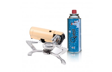 Газовая горелка BRS-99+ Газовый баллон цанговый бутановый Quest, 220гр