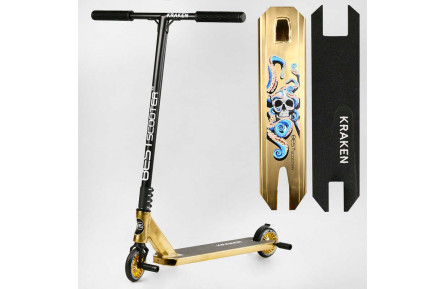 Самокат трюковой KR-93091 Best Scooter Kraken HIC-система, ПЕГИ, алюминий, АНОДИРОВАН, колеса PU 110 мм, руль 58 см