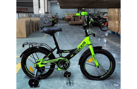 Велосипед 16" дюймів 2-х колісний "CORSO" MAXIS MX-10822 (1) ручне гальмо, дзвіночок, сидіння з ручкою, додаткові колеса, ЗІБРАНИЙ НА 75, в коробці