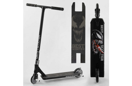 Самокат трюковий 61375 Best Scooter (4) "SIMBIOTE" HIC-система, ПЕГИ, алюмінієвий диск і дека, колеса 120 мм PU, ширина керма - 57 см, в коробці