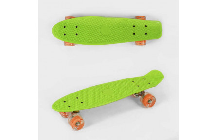 Скейт Пенни борд 0355 Best Board, САЛАТОВЫЙ, доска = 55см, колеса PU со светом, диаметр 6 см