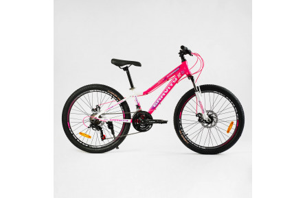 Велосипед Corso Gravity GR-24141 24" 12" бело-розовий