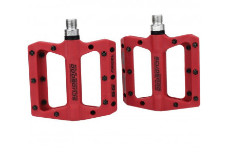 Педалі MTB ScudGood на пром. підшипники, нейлон, червоні