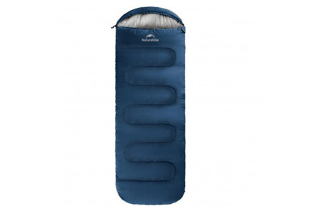 Спальник с капюшоном и скругленным дном Naturehike Y150 NH21MSD08 левый, темно-голубой