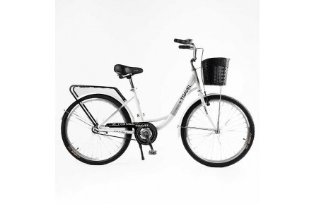 Велосипед міський Corso TRAVEL 26" TL-26309 + КОШИК, сталь 16.5"