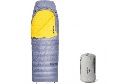 Спальник з натуральним пухом Naturehike CW700 CNK2450WS048, p-р M, жовто-сірий