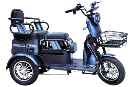 Електричний трицикл Corso PROTEX Max PX-649026 (1200Вт графеновий 72В 28Аг) 10" блакитний