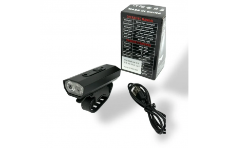 Ліхтар передній алюм. BK-08 400 LM, акум.1000 mAh, type-C