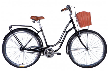 Велосипед 28" Dorozhnik OBSIDIAN з багажником, без кошика 2024 (чорний)