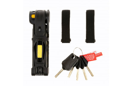 Замок складной Onguard K9 Heavy Duty Combo, 75см, 4 ключа +1 с подсветкой, короб-держатель на раму