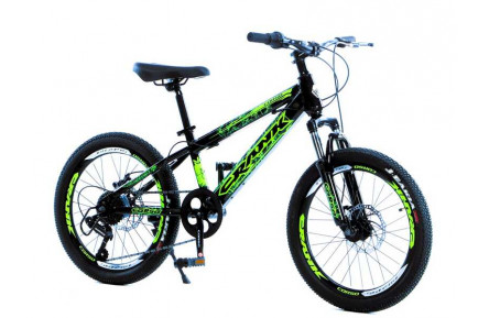 Дитячий спортивний велосипед 20’’ Corso «CRANK» CR-20247 (1) сталева рама, обладнання Shimano Revoshift RV-100, 7 швидкостей, зібран на 75