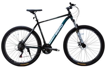 Велоcипед Corso Kord 29" KD-29680 21" чорно-зелений, обладнання Shimano 21 швидкість