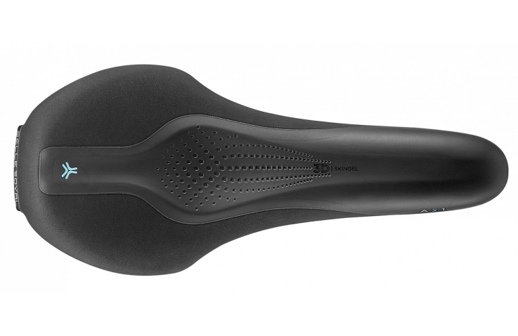 Сідло Selle Royal SCIENTIA A1 Athletic, 3D skingel, оббивка Black Gummy/Black mokka, 289х127мм, 380г, рейли сталь + Curva suspension, unisex, чорне