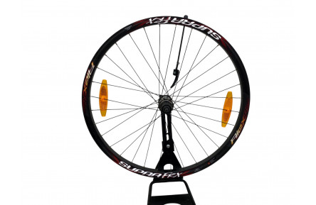 Колесо заднее 26, кассета обод AlexRims SUPRA, 559x23 FV, втулка SHIMANO Deore LX FB-M585, дисковый тормоз(Centerlock) Под эксцентрик 32 спицы (нержавейка) Черные
