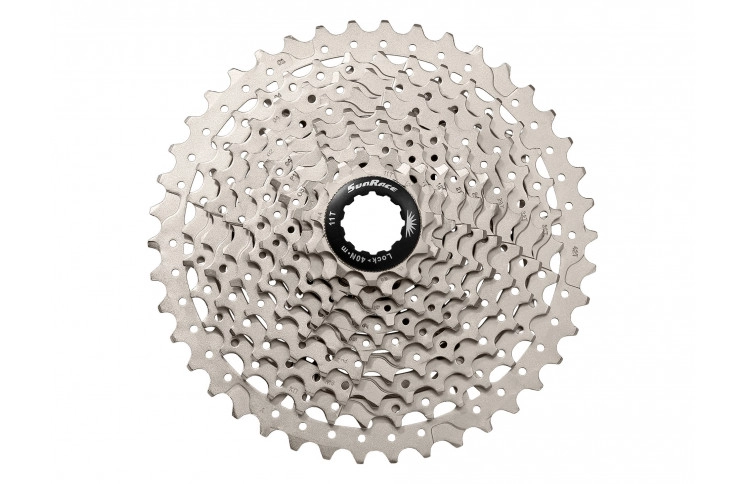 Кассета 10-k 11-46T SUN RACE MS2 MTB, стальной паук, Metallic Silver