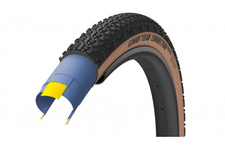 Покрышка 700x35 (35-622) GoodYear CONNECTOR tubeless complete, folding, black/tan, 120tpi