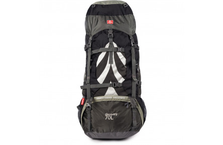 Рюкзак туристичний Naturehike NH70B070-B, 70 л + 5 л, чорно-сірий