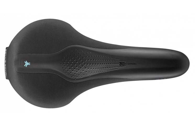 Седло Selle Royal SCIENTIA A2 Athletic, 3D skingel, обивка Black Gummy/Black mokka, 289х144мм, 390г, рейлы сталь + Curva suspension, unisex, черное