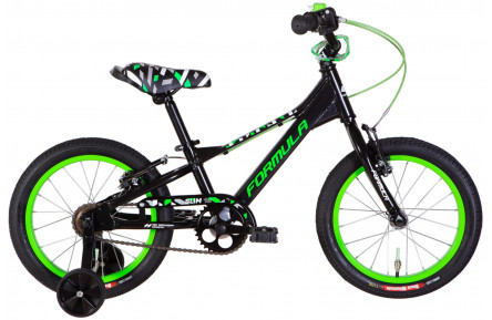 Велосипед AL 16" Formula Kid SLIM Vbr FR рама-8,5" чорний з зеленим 2026