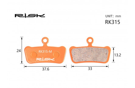 Колодки тормозные полуметалл disc RISK RK315-S AVID XX, XO Trail, E9 Trail, E7 Trail, Guide