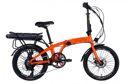 Велосипед с электроприводом Dorozhnik eONYX DD CS 20" AL 11" 48B 12.5А*ч 500Вт оранжевый YS 7421 2025
