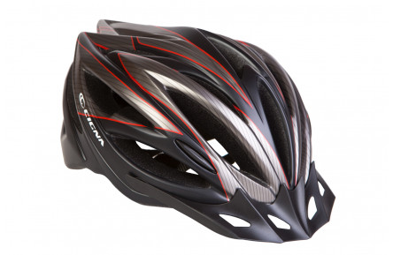 Шлем велосипедный с козырьком CIGNA WT-068, L, черно-красный