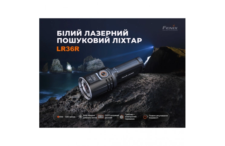 Ліхтар ручний пошуковий лазерний Fenix LR36R