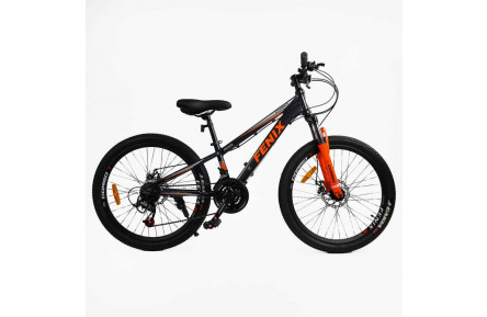 Велосипед Corso FENIX 24" 11" темно-серо-оранжевый