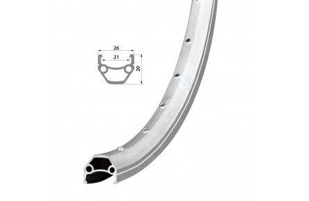 Обід Remerx HIT 21 RX 4521, 26'', 559x21, 32 отв., AV, піст., срібл. анод., V-Br, CNC