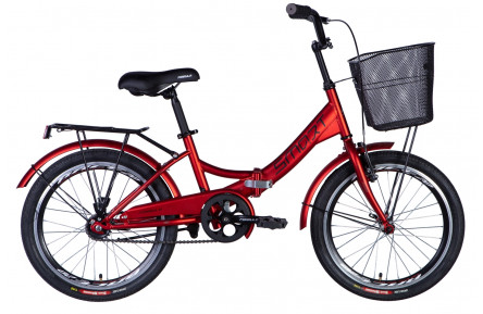 Велосипед ST 20" Formula SMART Vbr рама- с багажником задн St с корзиной Pl с крылом St 2024 (червоний (м)) 