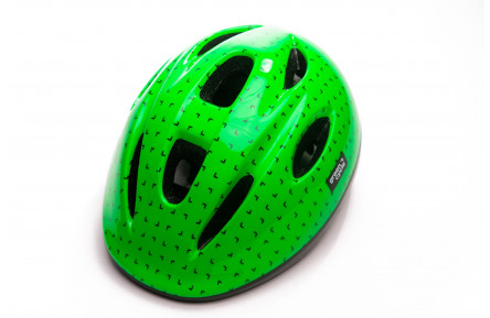 Шолом дитячий Green Cycle FLASH 50-54см зелено-чорний лак