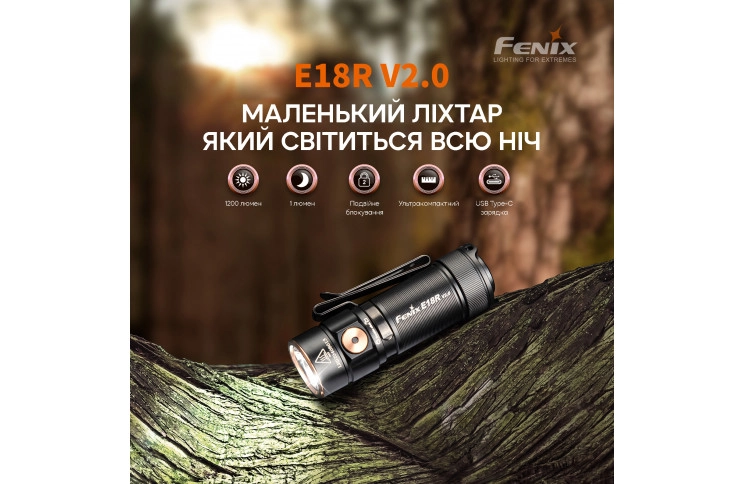 Ліхтар ручний Fenix E18R V2.0