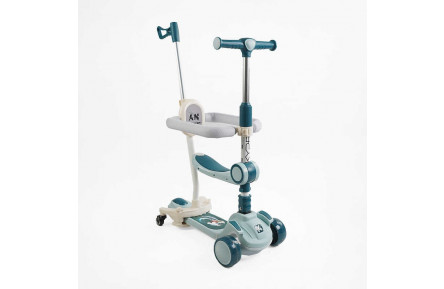 Самокат 5в1 "Skyper" GH-41533 (4) колеса PU125х40мм зі світлом, укр озвучування та підсвічування платформи,с ДОП. КОЛЕСАМИ, захисний бампер, в коробці