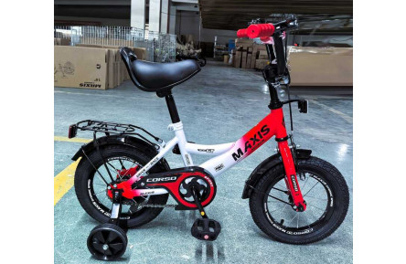 Велосипед 12" дюймів 2-х колісний "CORSO" MAXIS MX-30625 (1) ручне гальмо, дзвіночок, сидіння з ручкою, додаткові колеса, ЗІБРАНИЙ НА 75 у коробці