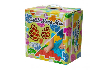 Набір масажних килимків "Мега Мікс" Ортек 10175-OTK 16 елементів, 27x28 см