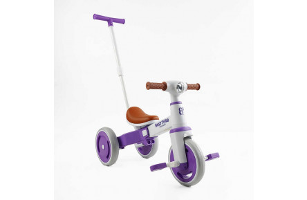 Велосипед 3-х колесный Best Trike LB-10571 колеса передние 10", задние 8", родительская ручка, бело-фиолетовый