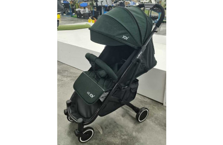 Коляска прогулянкова дитяча "JOY" Vittoria 30883 (1) колір ТЕМНО-ЗЕЛЕНИЙ ЛЕН, рама алюмінієва, футкавер, телескопічна ручка