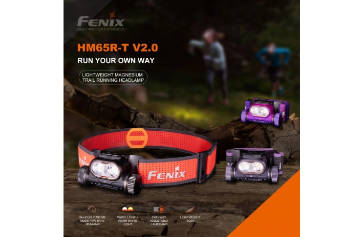 Ліхтар налобний Fenix HM65R-T V2.0 темно-фіолетовий