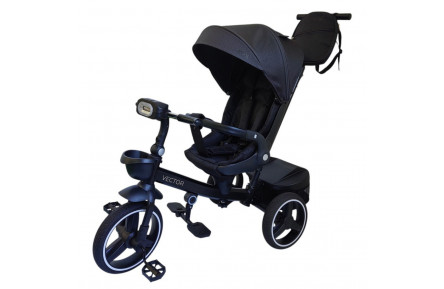 Дитячий триколісний велосипед VECTOR ME 1162-1 Black, з батьківською ручкою